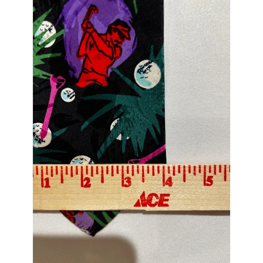 We R Ties Mens Silk‎ Golf Novelty Tie Limited Edition Black Red Green Tropical